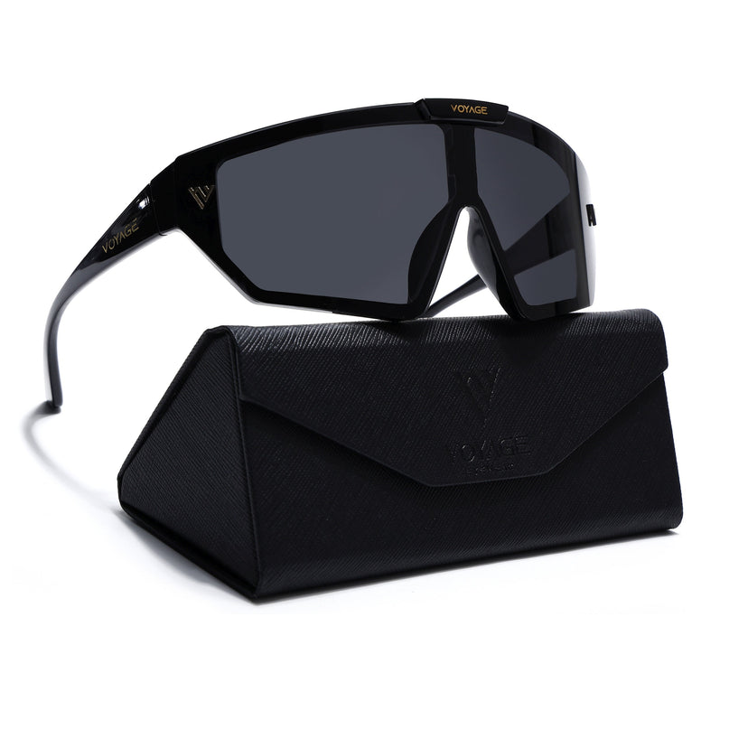 Falcon | Black Wrap Around Polarized Sunglasses | PMG5858