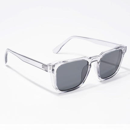 Eyejack Square Sunglasses for Men & Women (Black Lens | Transparent Grey Frame - 89133CL548-C2)