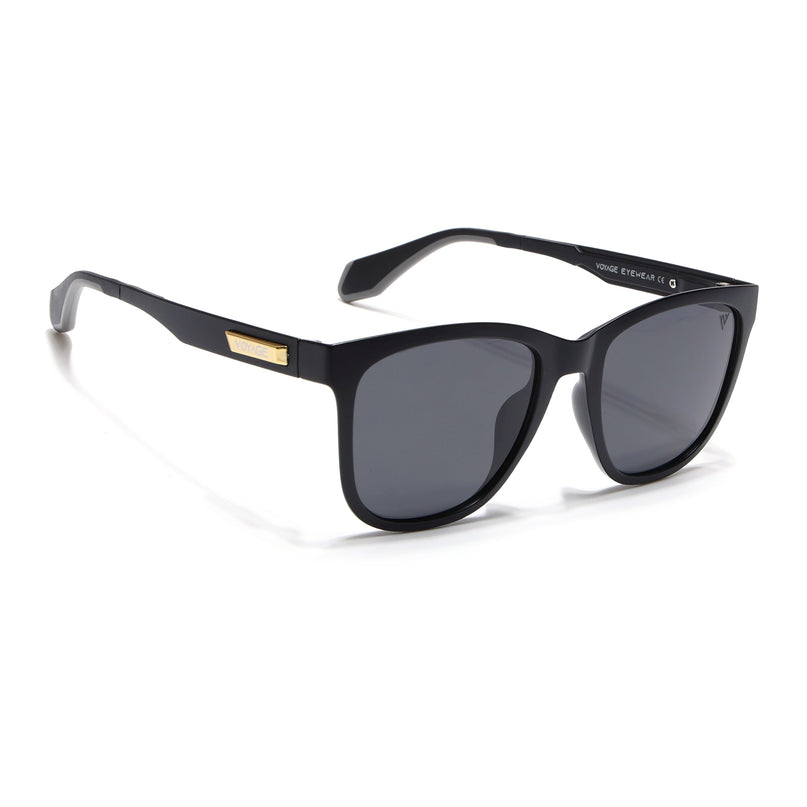 Active Matte Black Wayfarer Polarized Sunglasses - PMG4465