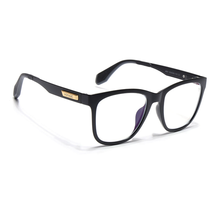 Voyage Exclusive Matt Black Wayfarer Eyeglasses for Men & Women - MG4469-C1