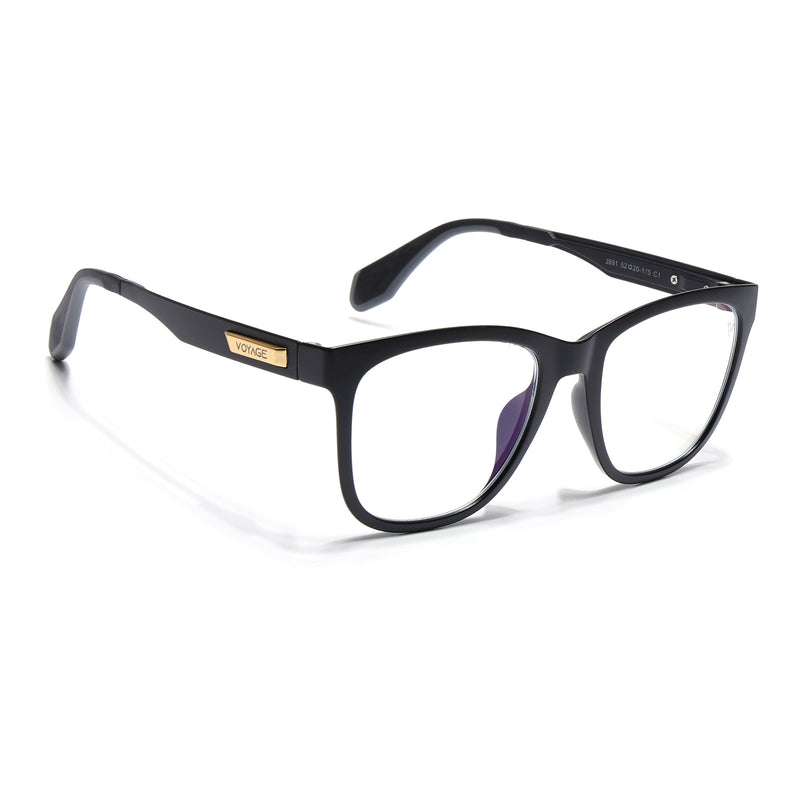 Voyage Exclusive Matt Black Wayfarer Eyeglasses for Men & Women - MG4469-C1