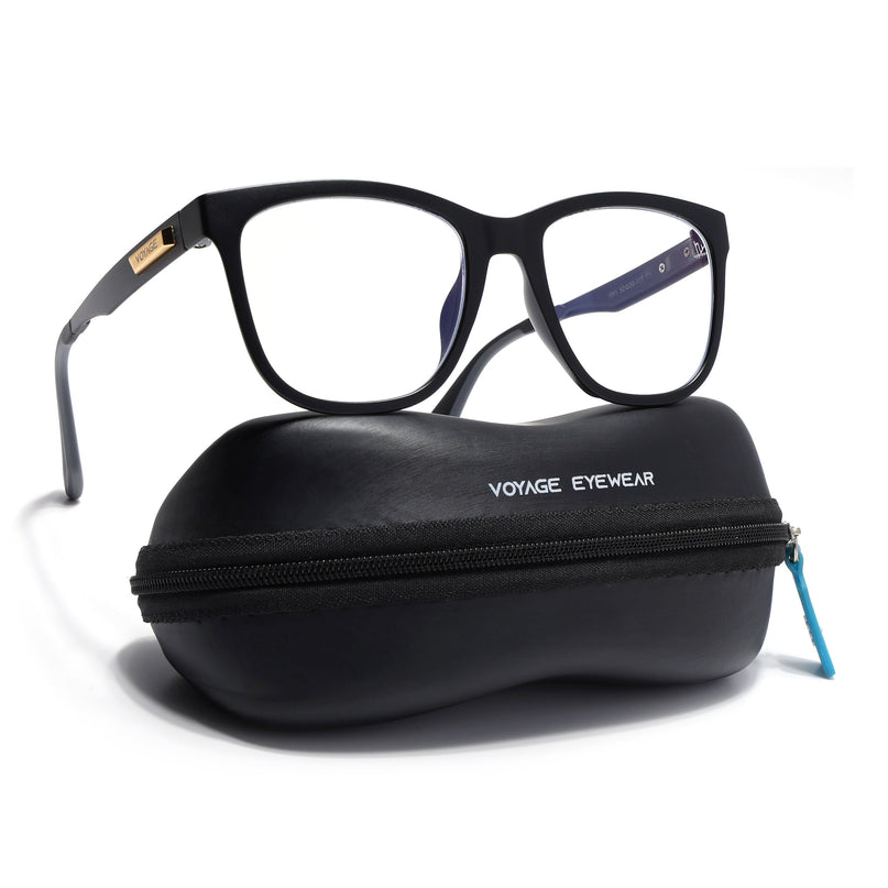 Voyage Exclusive Matt Black Wayfarer Eyeglasses for Men & Women - MG4469-C1