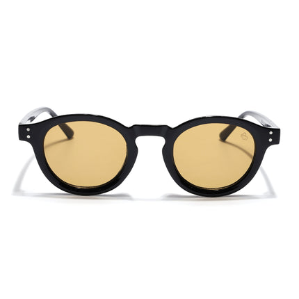 Eyejack Black Round Sunglasses for Men & Women (89290CL2189)