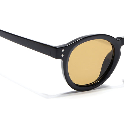 Eyejack Black Round Sunglasses for Men & Women (89290CL2189)