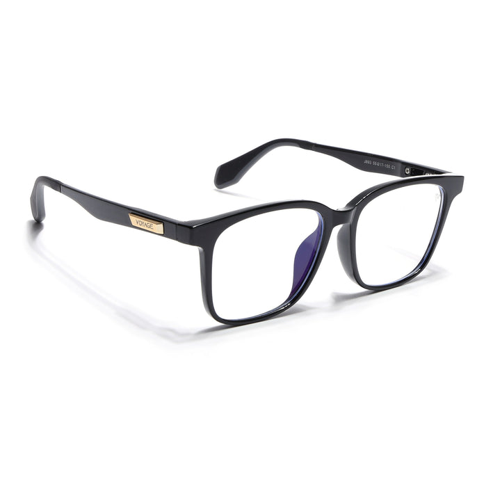 Voyage Exclusive Shine Black Wayfarer Eyeglasses for Men & Women - MG4464-C1