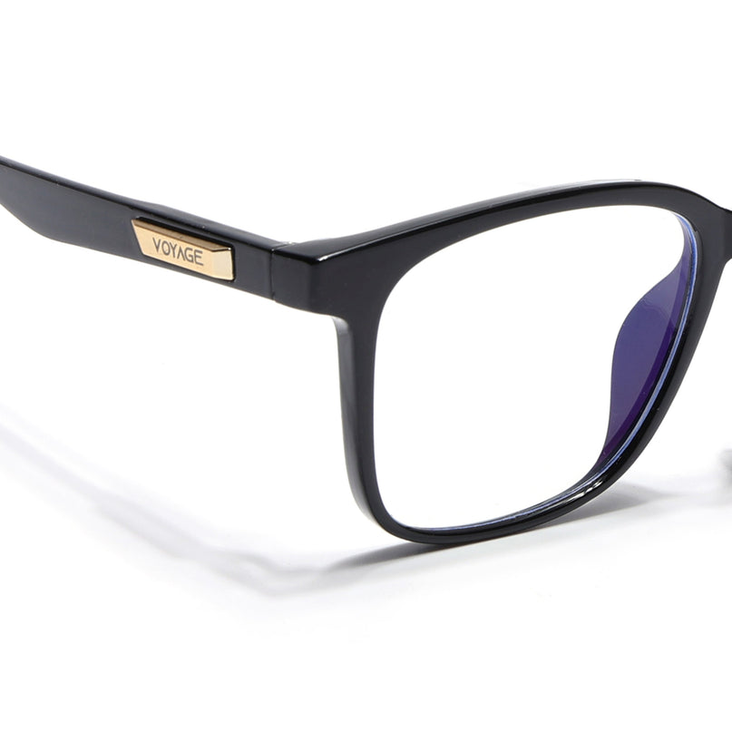 Voyage Exclusive Shine Black Wayfarer Eyeglasses for Men & Women - MG4464-C1
