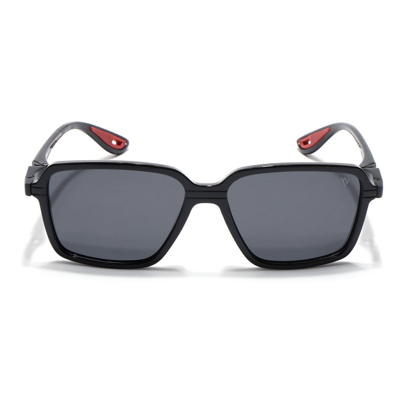 Hydra | Shine Black  Rectangle Polarized Sunglasses | PMG6653
