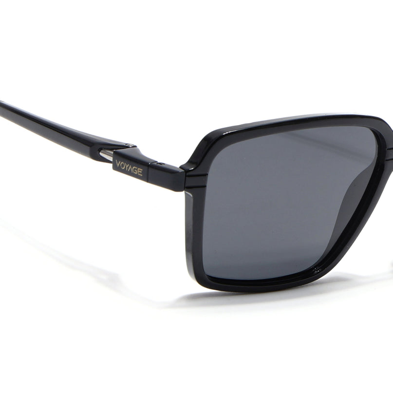 Hydra | Shine Black  Rectangle Polarized Sunglasses | PMG6653