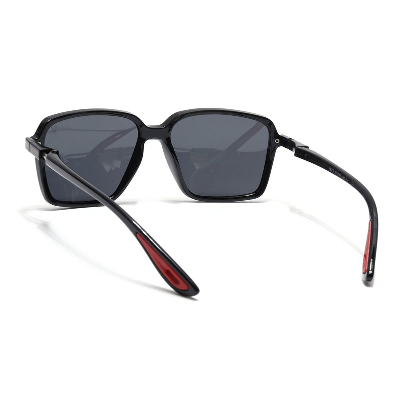 Hydra | Shine Black  Rectangle Polarized Sunglasses | PMG6653