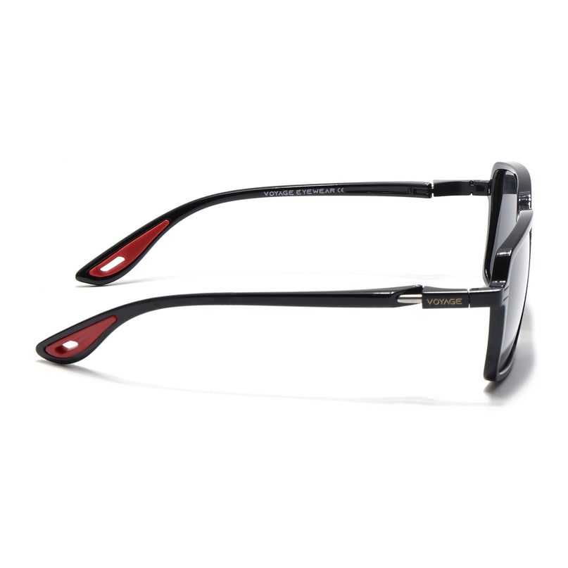 Hydra | Shine Black  Rectangle Polarized Sunglasses | PMG6653