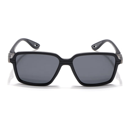 Hydra | Matt Black Rectangle Polarized Sunglasses | PMG6654