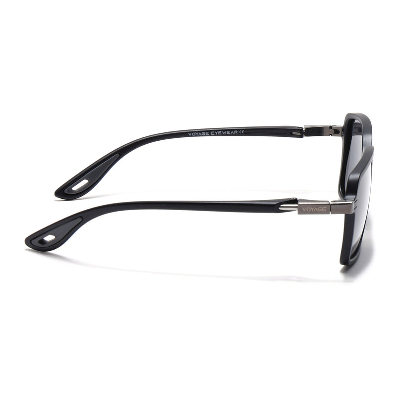 Hydra | Matt Black Rectangle Polarized Sunglasses | PMG6654