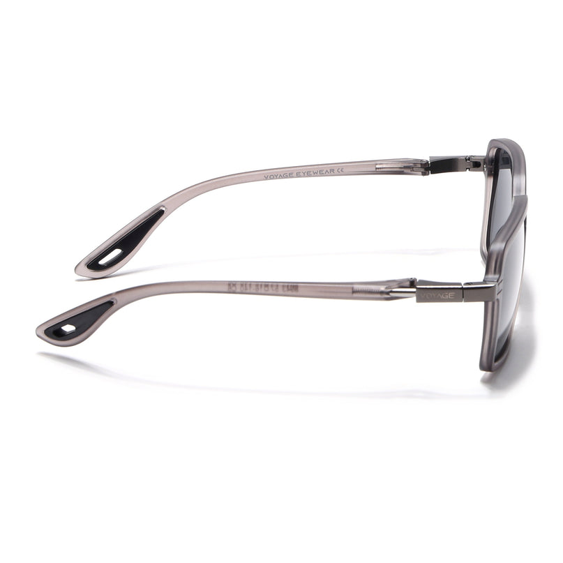 Hydra | Grey Rectangle Polarized Sunglasses | PMG6655
