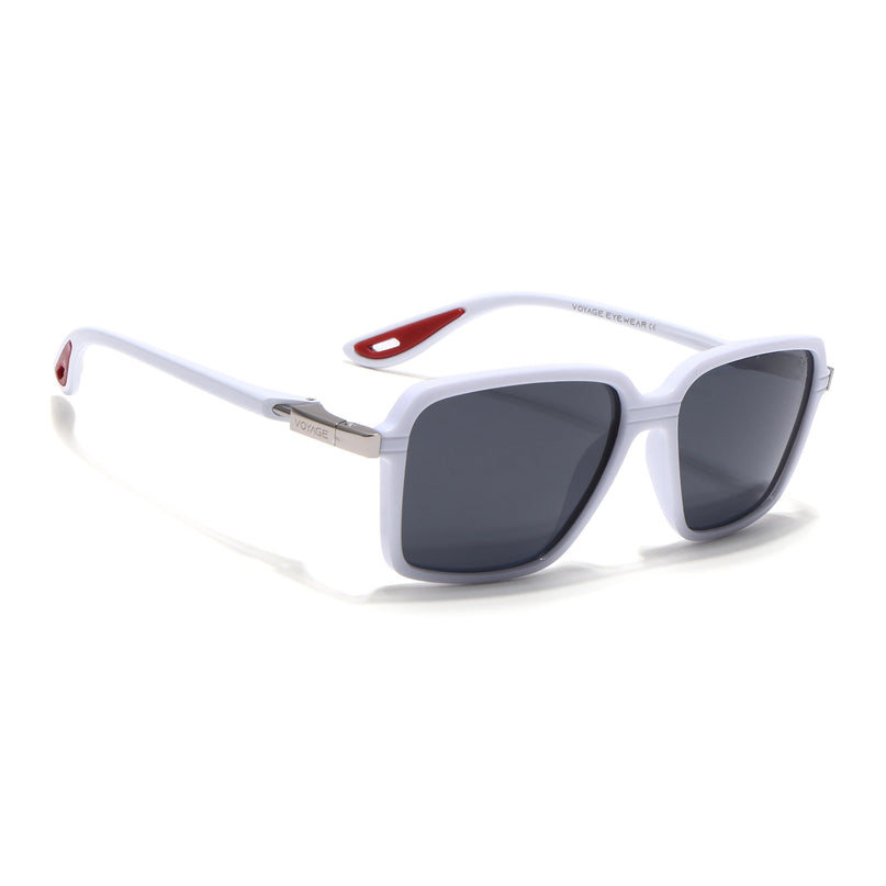 Hydra | White Rectangle Polarized Sunglasses | PMG6656