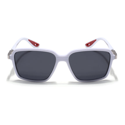 Hydra | White Rectangle Polarized Sunglasses | PMG6656