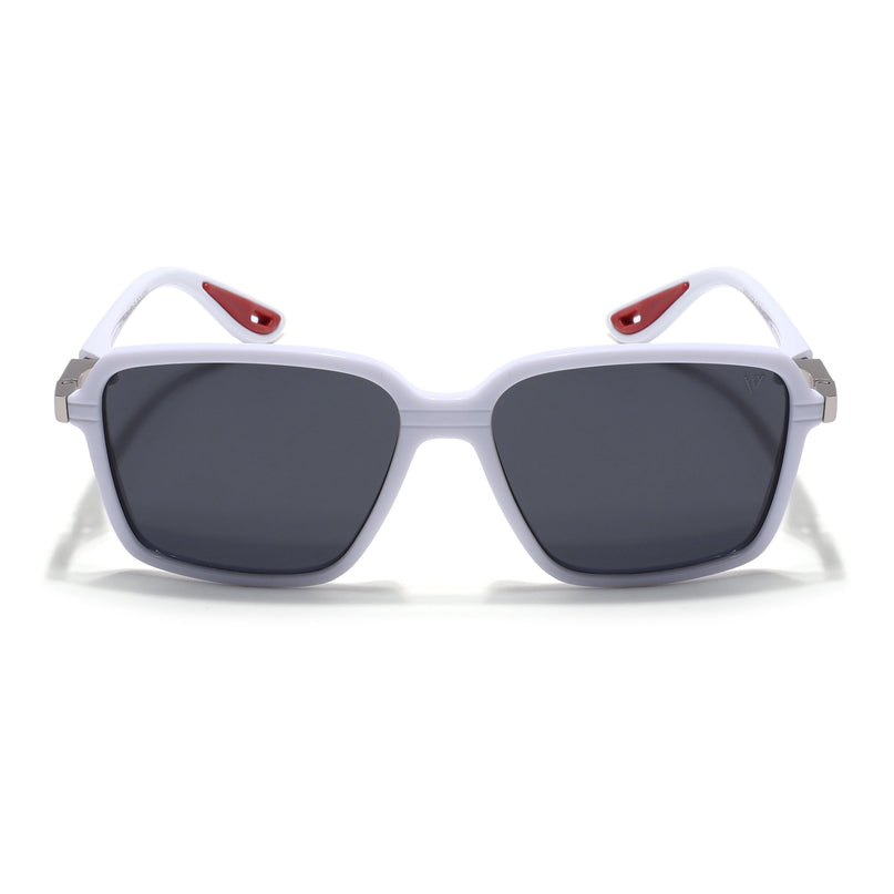 Hydra | White Rectangle Polarized Sunglasses | PMG6656