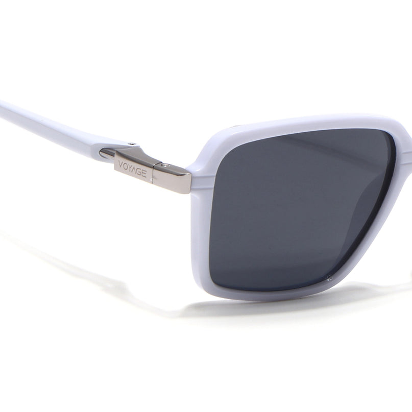 Hydra | White Rectangle Polarized Sunglasses | PMG6656