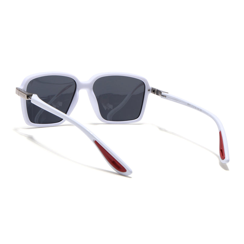 Hydra | White Rectangle Polarized Sunglasses | PMG6656