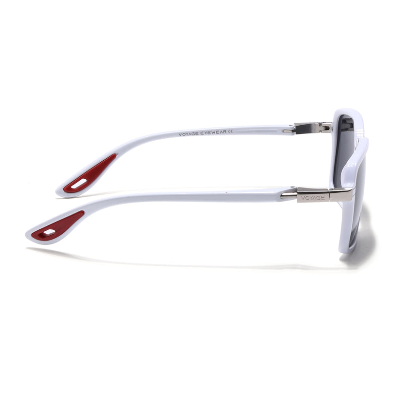 Hydra | White Rectangle Polarized Sunglasses | PMG6656