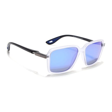 Hydra | Aqua Blue Reflector Rectangle Polarized Sunglasses |  PMG6659
