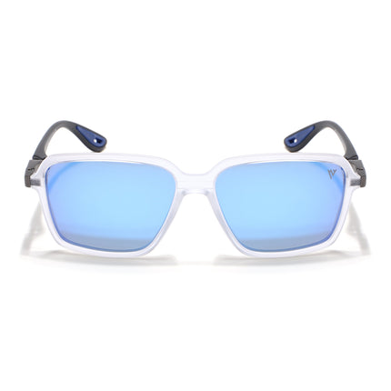 Hydra | Aqua Blue Reflector Rectangle Polarized Sunglasses |  PMG6659