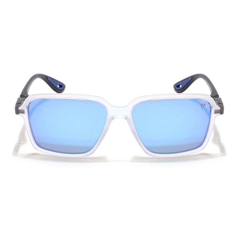 Hydra | Aqua Blue Reflector Rectangle Polarized Sunglasses |  PMG6659