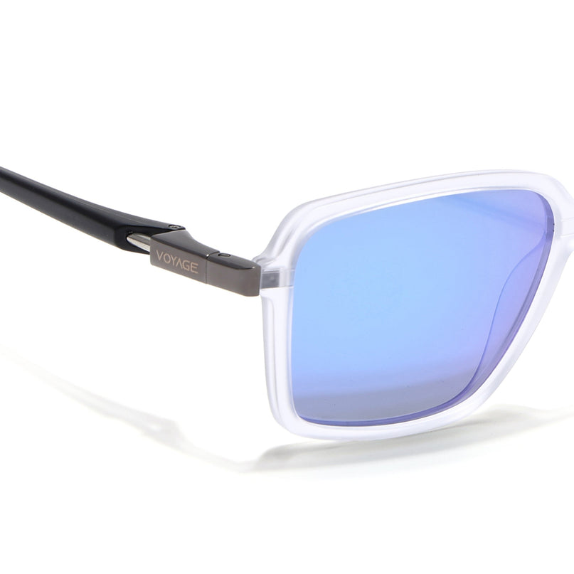 Hydra | Aqua Blue Reflector Rectangle Polarized Sunglasses |  PMG6659