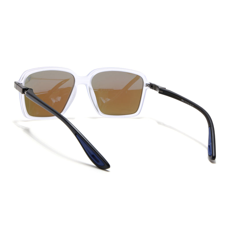 Hydra | Aqua Blue Reflector Rectangle Polarized Sunglasses |  PMG6659