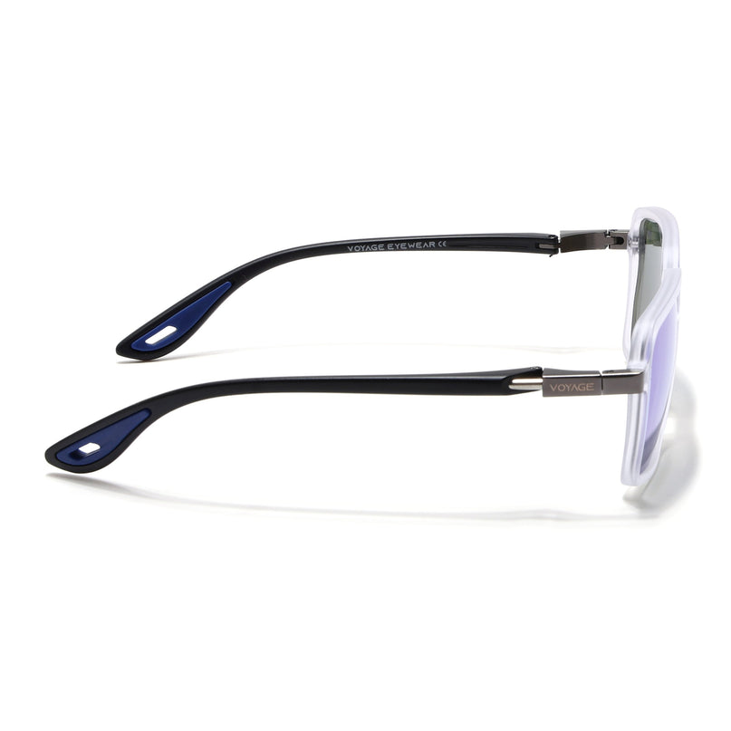 Hydra | Aqua Blue Reflector Rectangle Polarized Sunglasses |  PMG6659