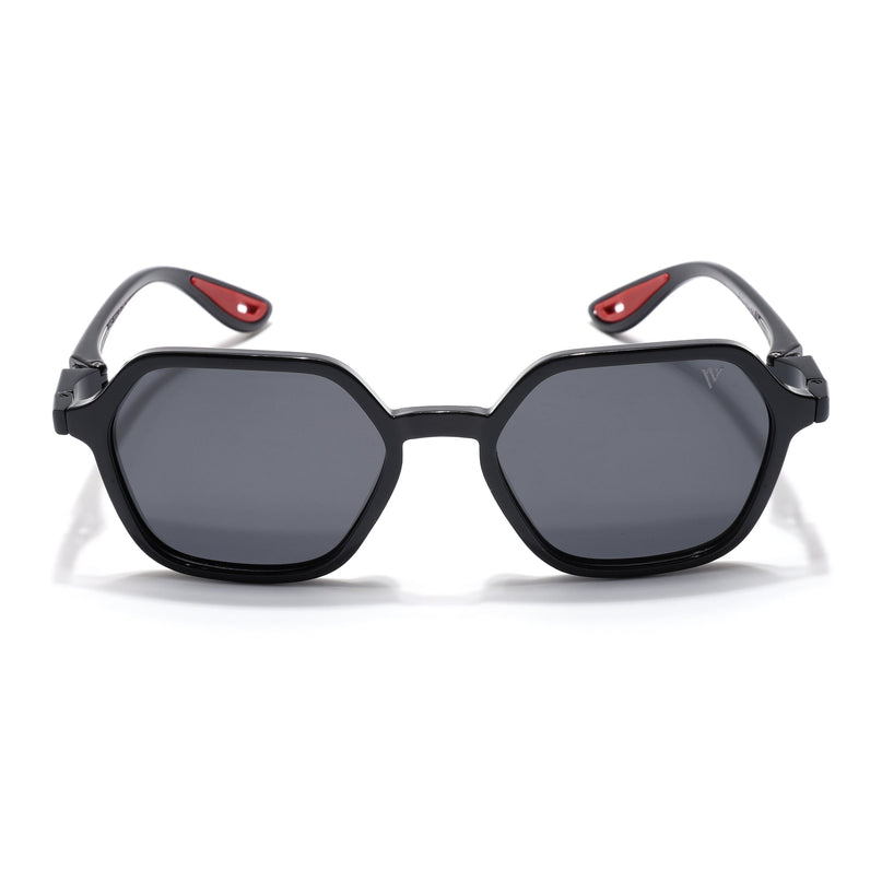 EdgeX | Shine Black Hexagon Polarized Sunglasses | PMG6639