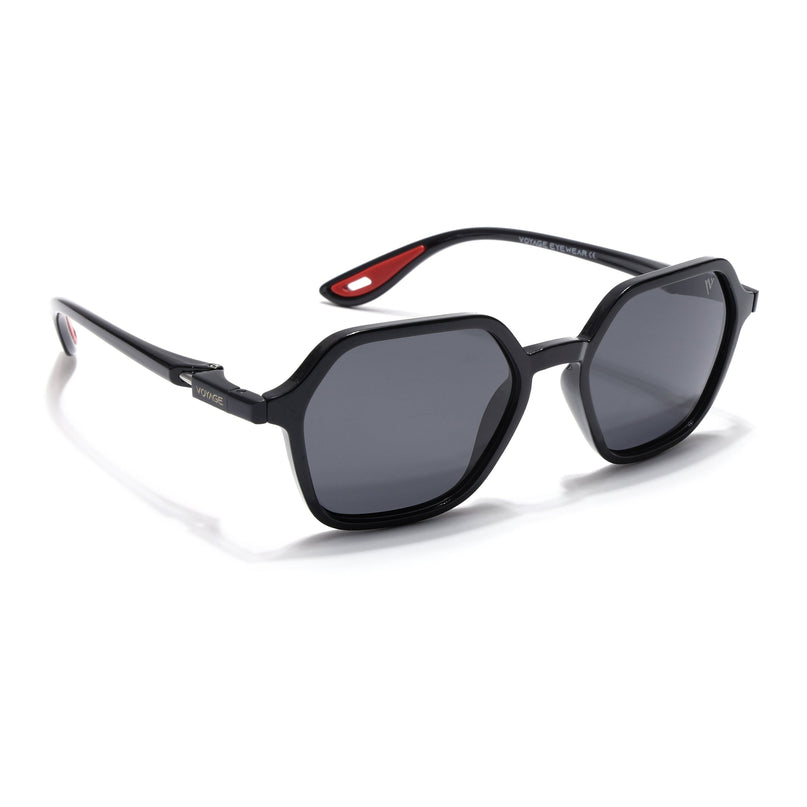 EdgeX | Shine Black Hexagon Polarized Sunglasses | PMG6639