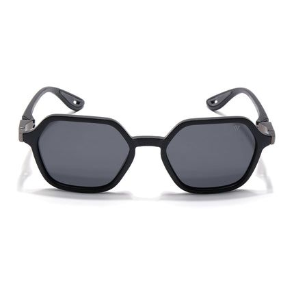 EdgeX | Matt Black Hexagon Polarized Sunglasses | PMG6640