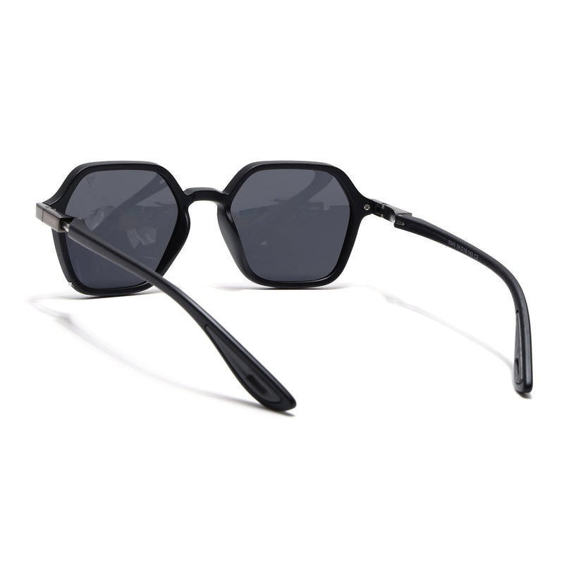 EdgeX | Matt Black Hexagon Polarized Sunglasses | PMG6640