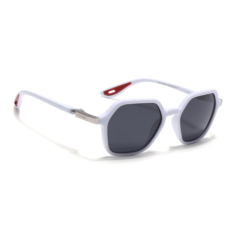 EdgeX | White Hexagon Polarized Sunglasses |  PMG6642
