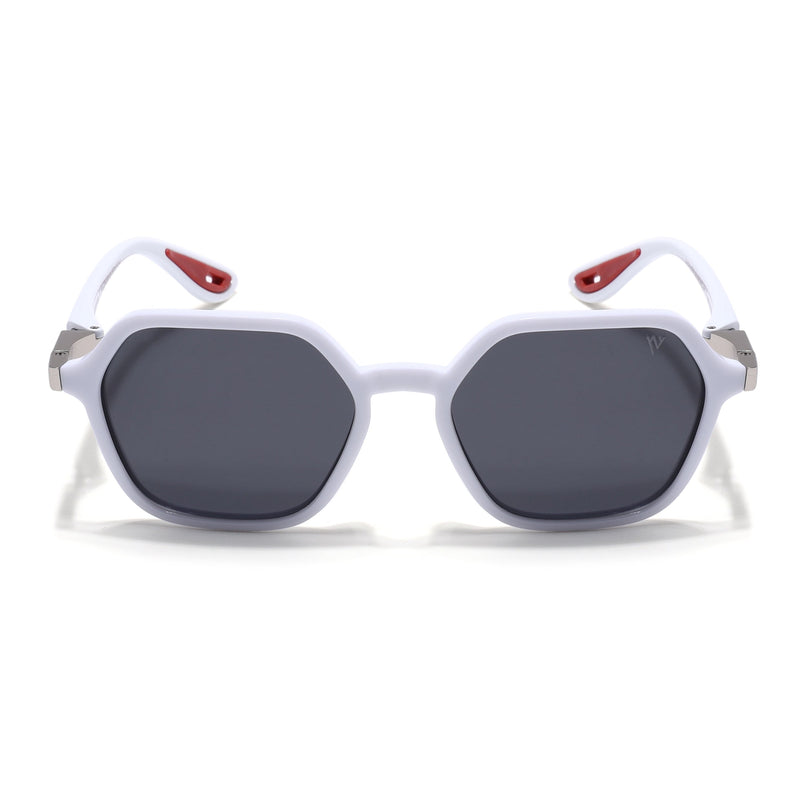 EdgeX | White Hexagon Polarized Sunglasses |  PMG6642