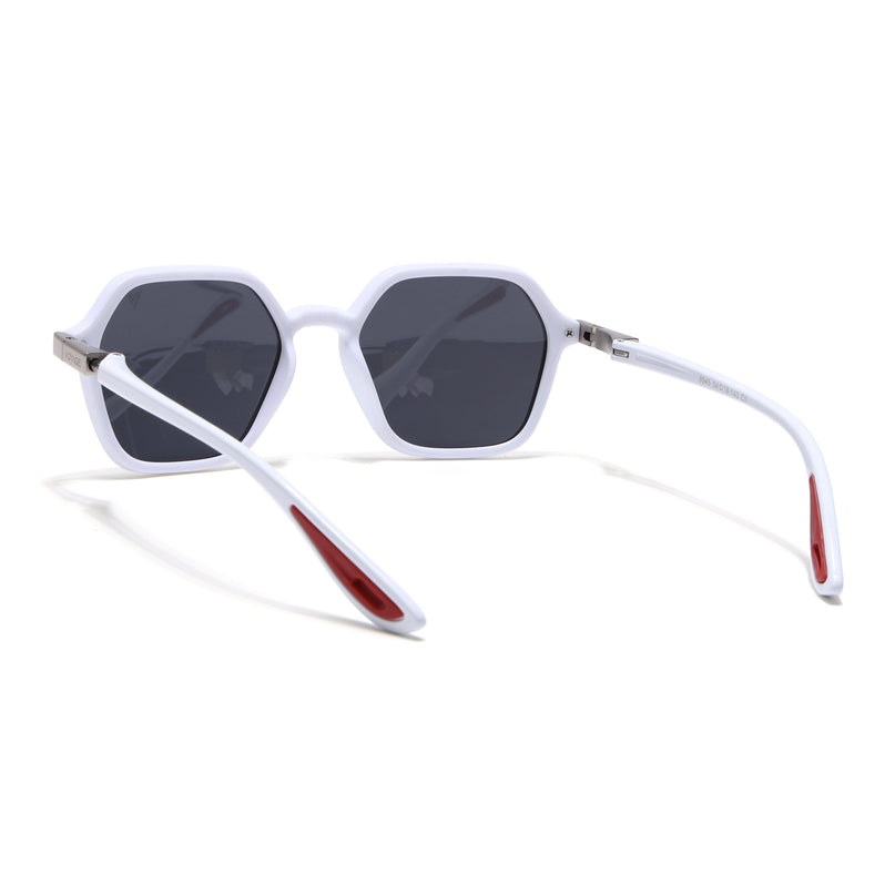 EdgeX | White Hexagon Polarized Sunglasses |  PMG6642