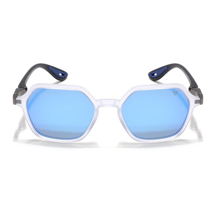 EdgeX | Aqua Blue Reflector Hexagon Polarized Sunglasses | PMG6645