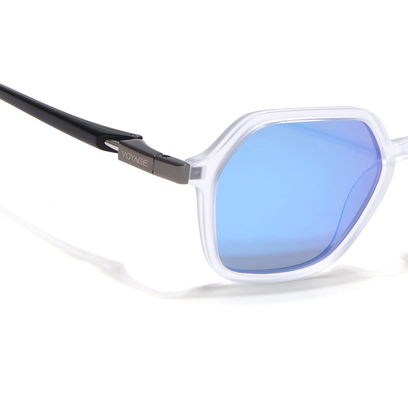 EdgeX | Aqua Blue Reflector Hexagon Polarized Sunglasses | PMG6645
