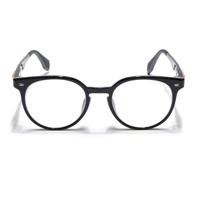Voyage Exclusive Shine Black Round Eyeglasses for Men & Women - MG4474-C1