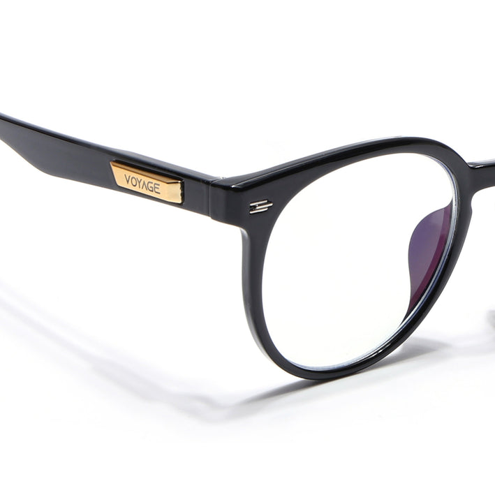 Voyage Exclusive Shine Black Round Eyeglasses for Men & Women - MG4474-C1