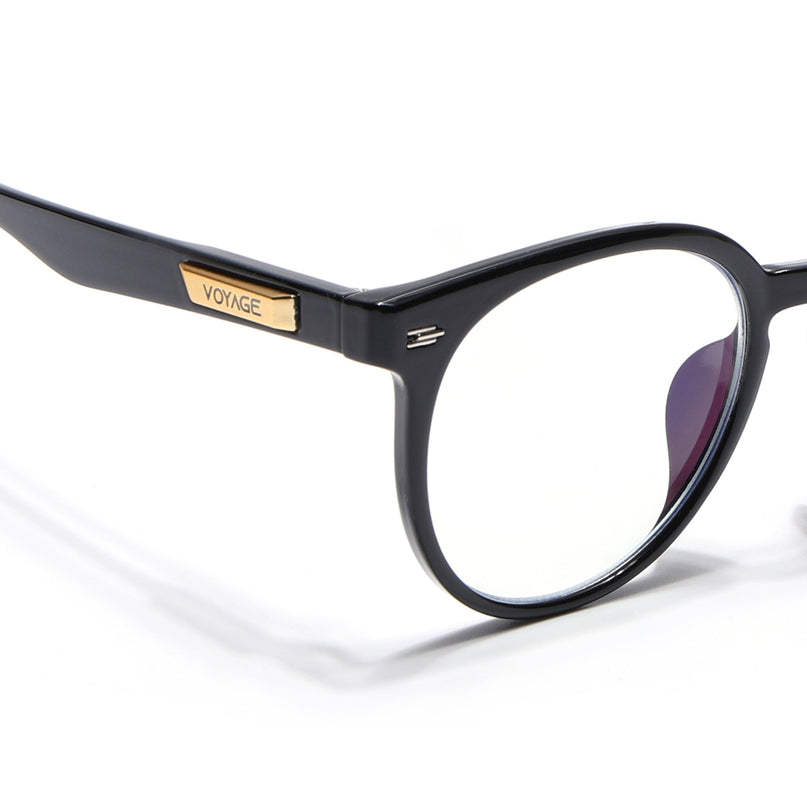 Voyage Exclusive Shine Black Round Eyeglasses for Men & Women - MG4474-C1