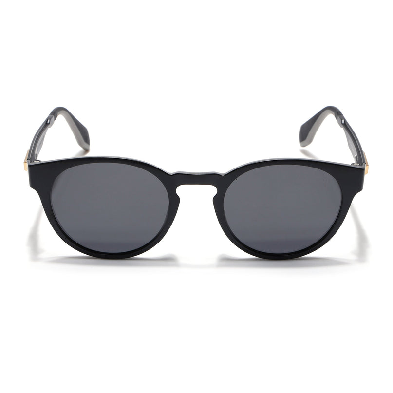 Active Matte Black Round Polarized Sunglasses - PMG4456