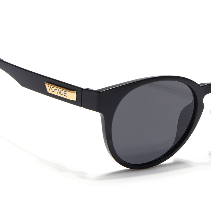 Active Matte Black Round Polarized Sunglasses - PMG4456