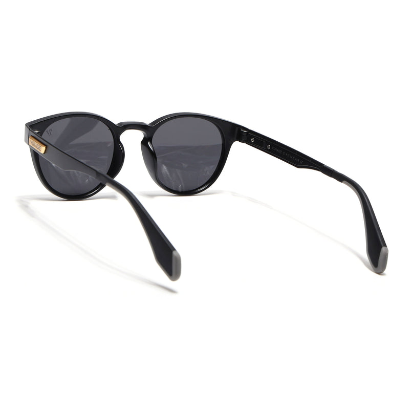 Active Matte Black Round Polarized Sunglasses - PMG4456
