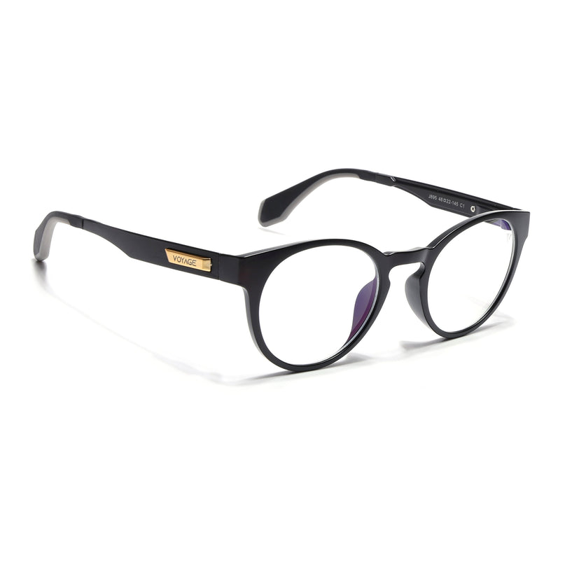 Voyage Exclusive Matt Black Round Eyeglasses for Men & Women - MG4458-C1