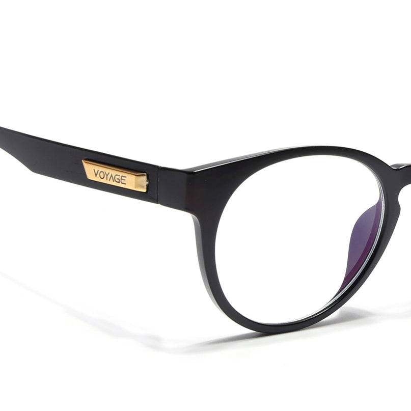 Voyage Exclusive Matt Black Round Eyeglasses for Men & Women - MG4458-C1