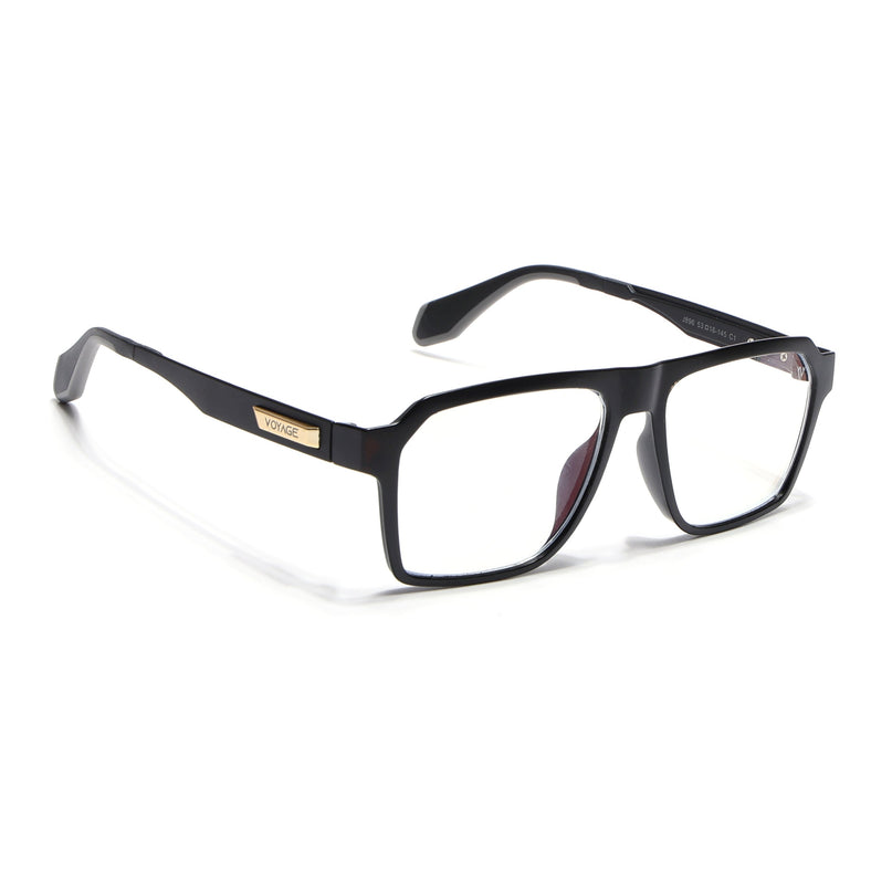 Voyage Exclusive Matt Black Wayfarer Eyeglasses for Men & Women - MG4453-C1