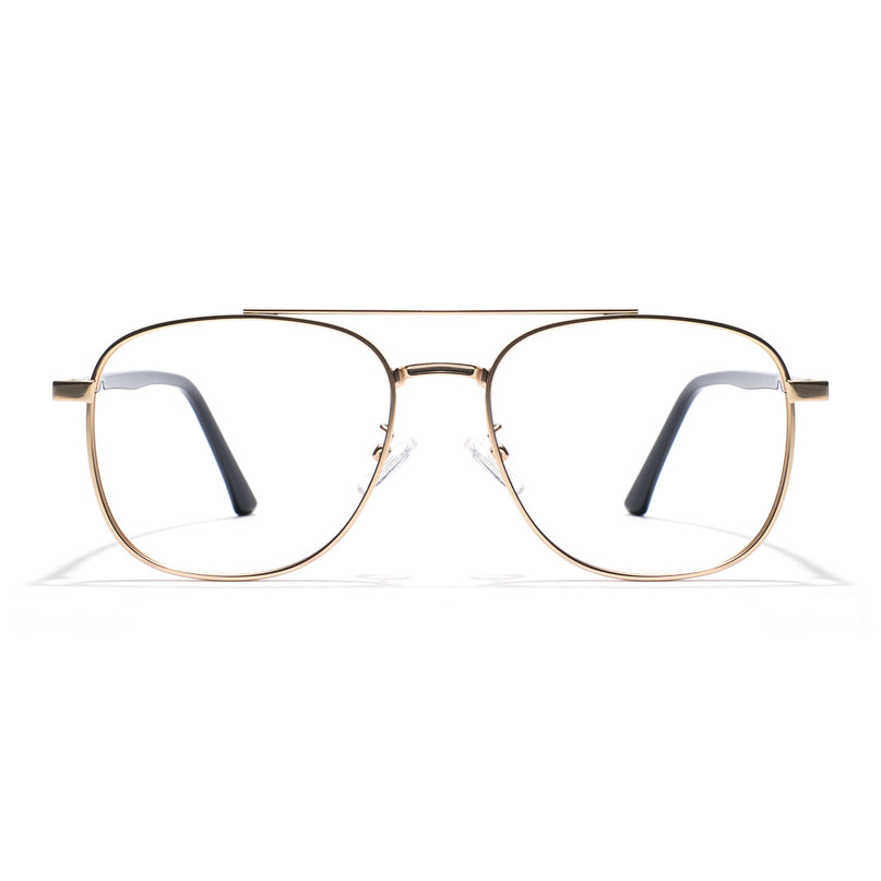 Eyejack Photochromic Golden Wayfarer Eyeglasses for Men & Women (9002CL737-C3)