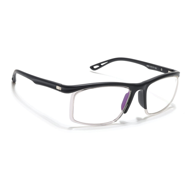 Voyage Select Black & Transparent Wrap Around Eyeglasses for Men & Women - SLMG6495-C2