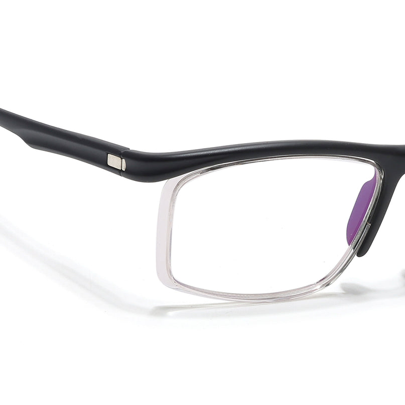 Voyage Select Black & Transparent Wrap Around Eyeglasses for Men & Women - SLMG6495-C2
